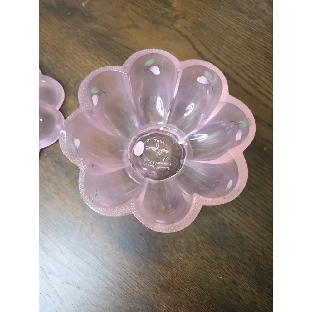 Shelley Fenton Signed Covered Candy Dish Pink Chiffon Spring Splendor Limited Ed